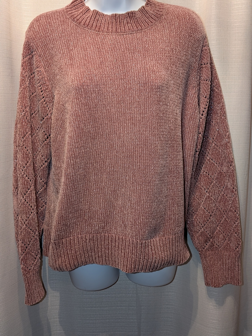 Women's Dusty Rose Cowl-Neck Sweater